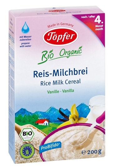 Cereale orez lapte vanilie bebe +4luni 200g - TOPFER
