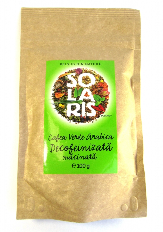 Cafea verde arabica macinata decofeinizata 100g - SOLARIS