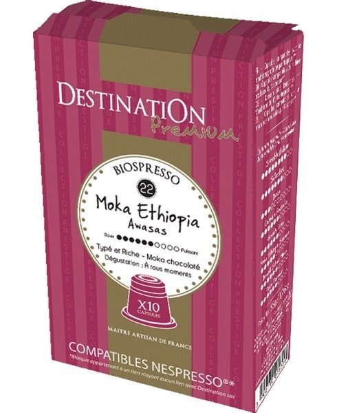Cafea capsule arabica nr22 Moka Etiopia eco 10x5,5g - DESTINATION