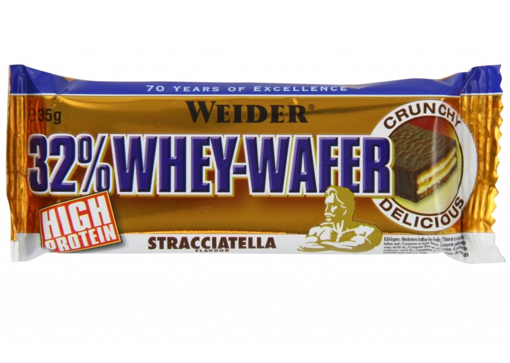 Baton proteic 32% WheyWafer stracciatella 35g - WEIDER