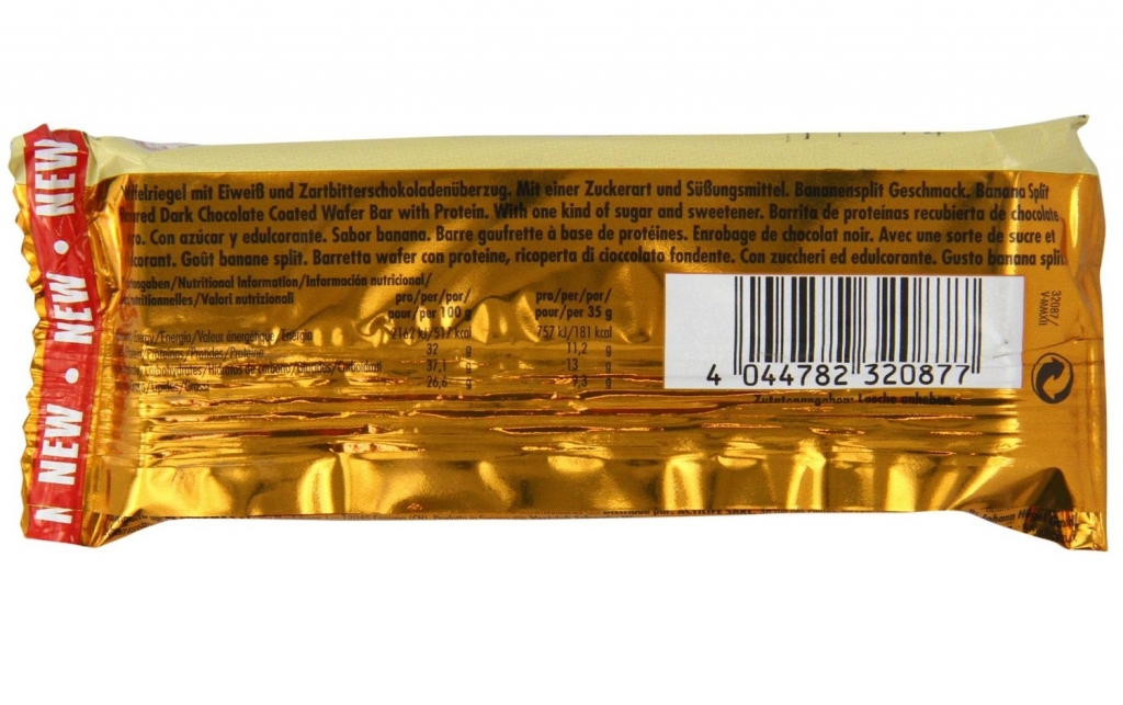 Baton proteic 32% WheyWafer banana split 35g - WEIDER