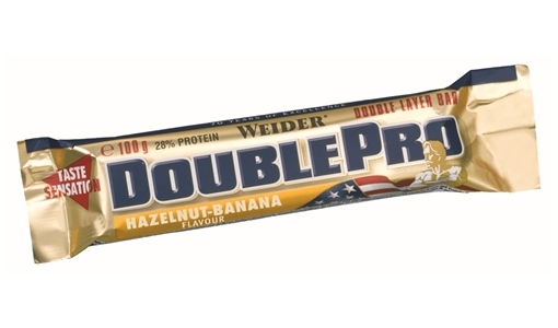 Baton proteic 28% DoublePro alune banana 100g - WEIDER