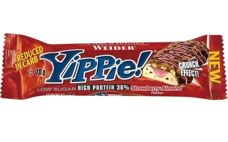 Baton proteic 36% Yippie capsuni 70g - WEIDER