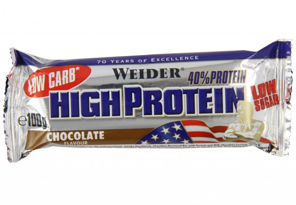 Baton proteic 40% HighProtein ciocolata 100g - WEIDER