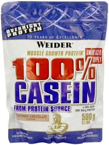 Pulbere proteica caseina 100% zi noapte ciocolata cocos 500g - WEIDER