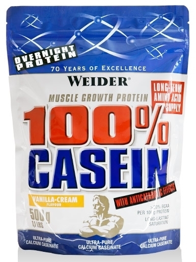 Pulbere proteica caseina 100% zi noapte vanilie crema 500g - WEIDER