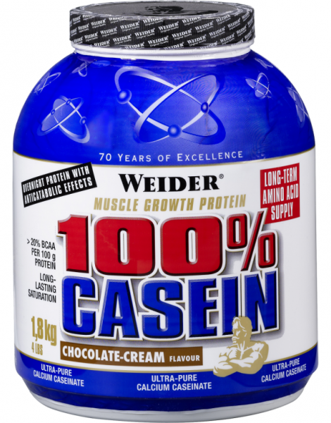 Pulbere proteica caseina 100% zi noapte ciocolata crema 1,8kg - WEIDER