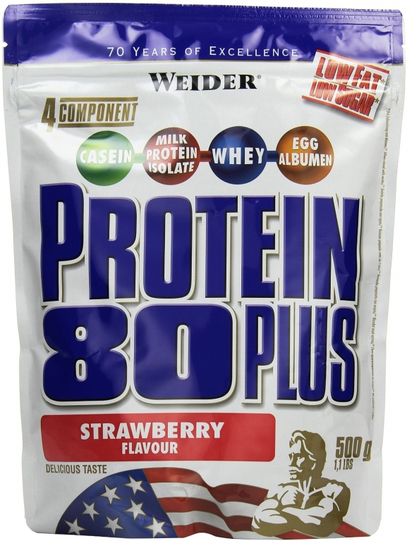 Pulbere proteica mix 4sort 80+ capsuni 500g - WEIDER