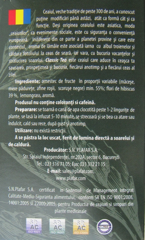 Ceai classic Carpathian Mundi 70g - PLAFAR
