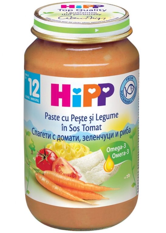Piure paste peste legume sos tomat bebe +12luni 220g - HIPP ORGANIC
