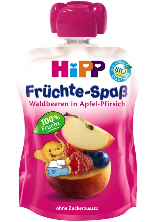 Piure mar piersica fructe padure bebe +1an Hippis 100g - HIPP ORGANIC