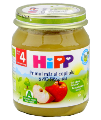 Piure mere bebe +4luni 125g - HIPP ORGANIC