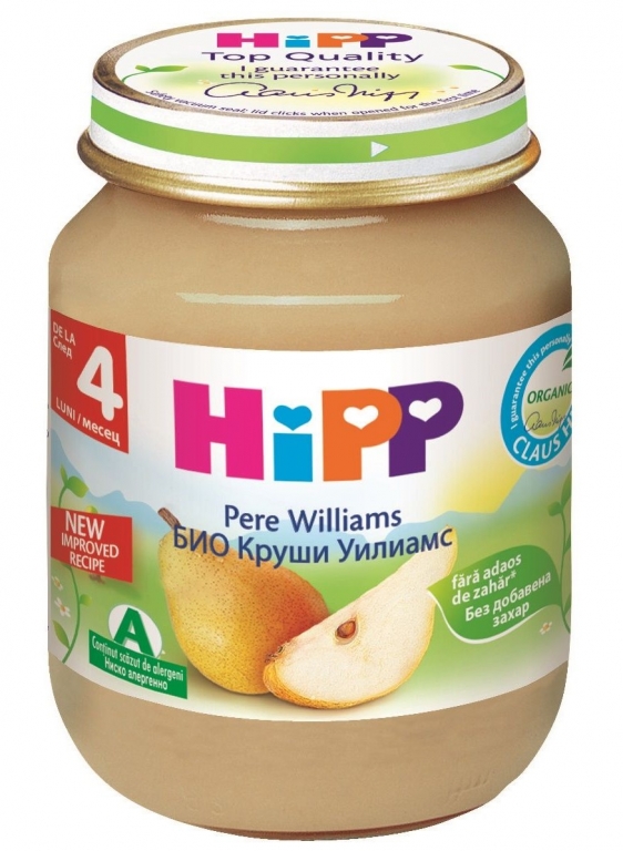 Piure pere wliliams bebe +4luni 125g - HIPP ORGANIC