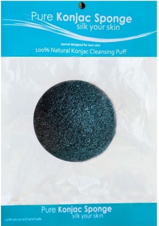 Burete konjac carbune bambus pt puncte negre 8cm - PURE KONJAC SPONGE