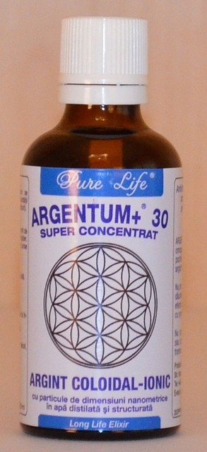 Argint coloidal 30ppm Argentum+ super concentrat pulverizator 30ml - PURE LIFE