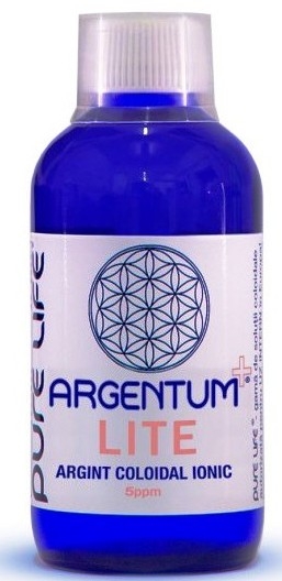 Argint coloidal 5ppm Argentum+ lite 240ml - PURE LIFE