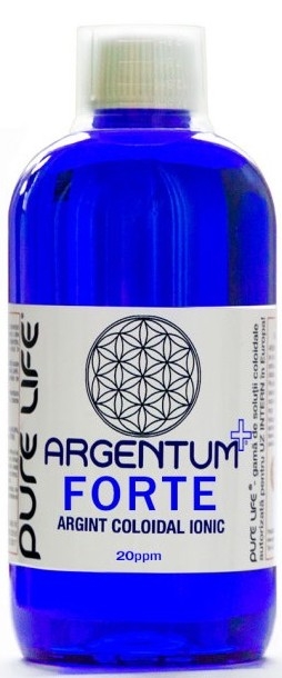 Argint coloidal 20ppm Argentum+ forte 480ml - PURE LIFE