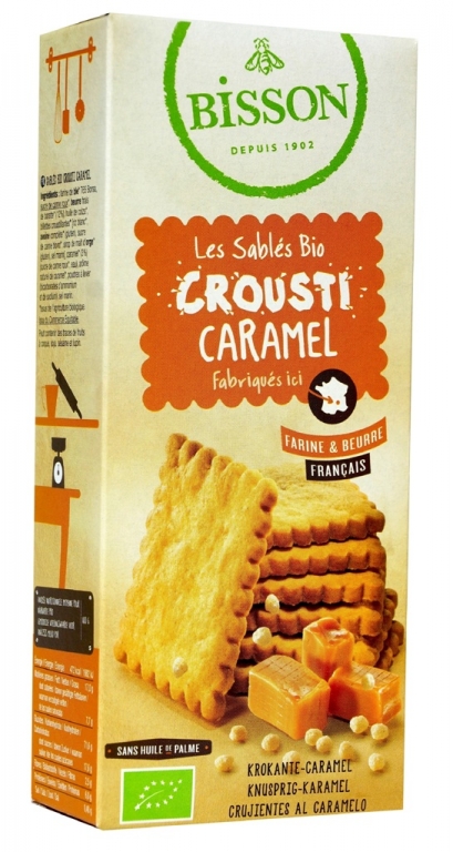 Biscuiti crocanti caramel eco 118g - BISSON