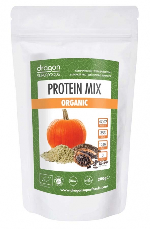 Pulbere proteica mix vegan cacao raw eco 200g - DRAGON SUPERFOODS