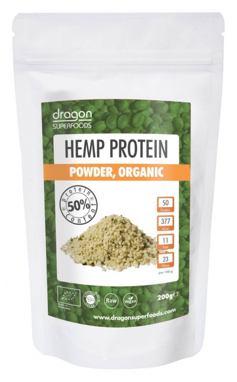 Pulbere proteica canepa raw eco 200g - DRAGON SUPERFOODS
