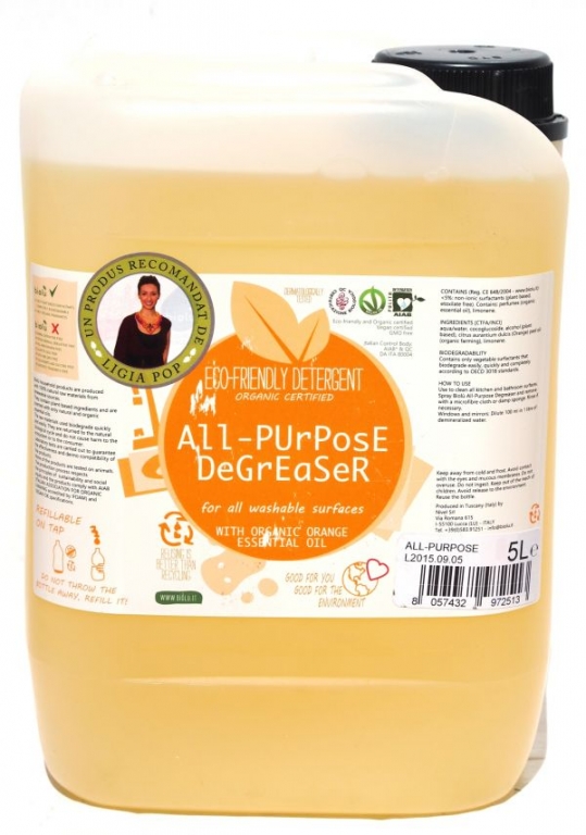 Detergent lichid rufe albe color portocale 5L - BIOLU