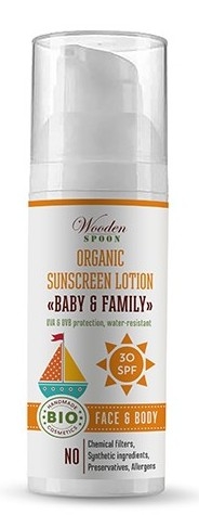 Lotiune protectie solara spf30 Baby & Family 50ml - WOODEN SPOON