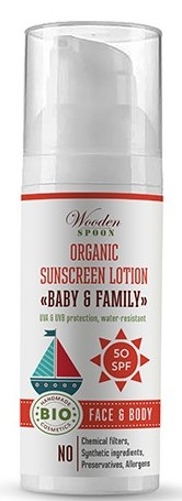 Lotiune protectie solara spf50 Baby & Family 50ml - WOODEN SPOON