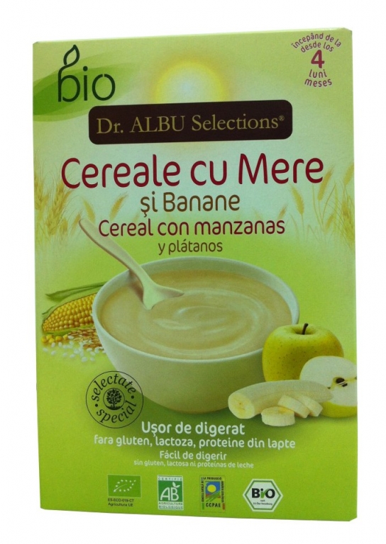 Cereale instant mere banane bebe +4luni eco 250g - DR ALBU SELECTIONS