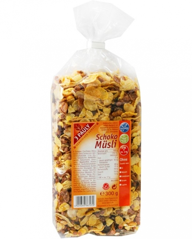 Musli ciocolata fara gluten 300g - 3 PAULY