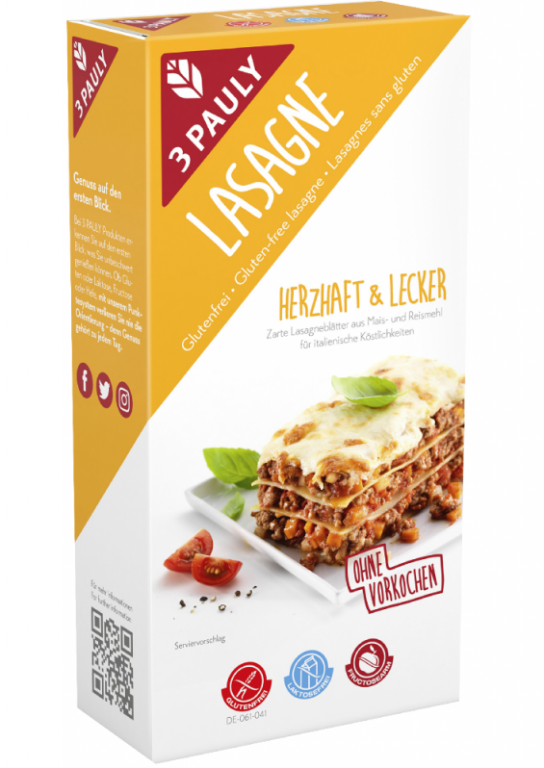 Paste lasagna porumb orez 250g - 3 PAULY