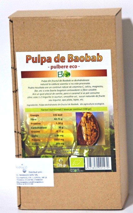 Pulbere baobab bio 125g - DECO ITALIA