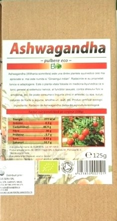 Pulbere ashwagandha bio 200g - DECO ITALIA