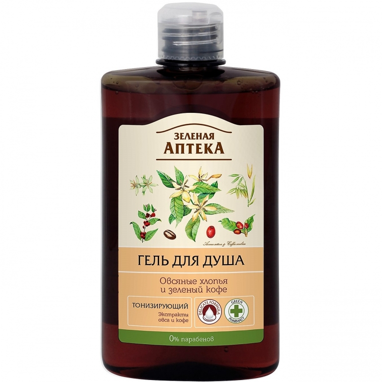Gel dus tonifiant ovaz cafea verde 400ml - ZELENAYA APTEKA