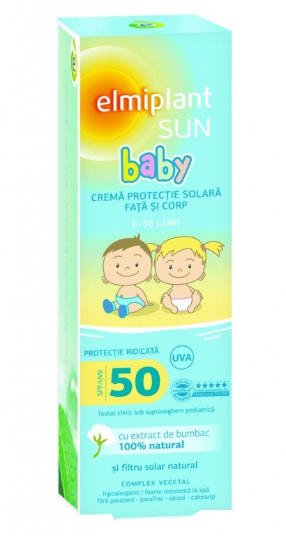 Crema protectie solara bebe copii spf50 75ml - ELMIPLANT