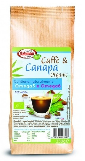 Cafea macinata cu seminte canepa pt Moka eco 250g - SALOMONI