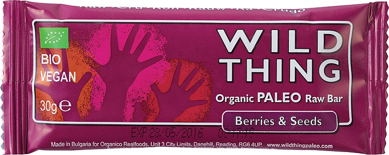 Baton paleo raw fructe padure seminte eco 30g - WILD THING