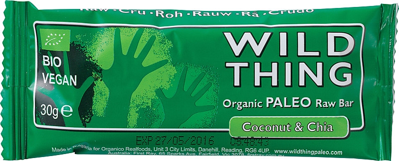 Baton paleo raw cocos seminte chia eco 30g - WILD THING