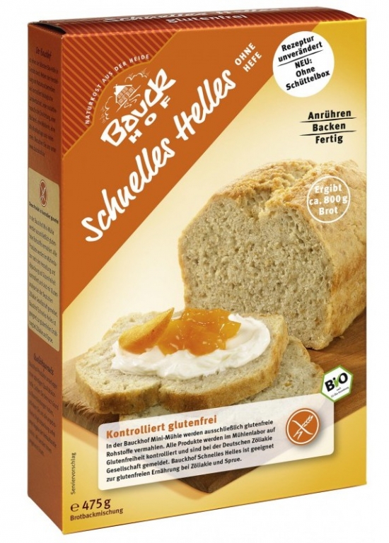 Premix paine rapida orez fara gluten eco 475g - BAUCK HOF