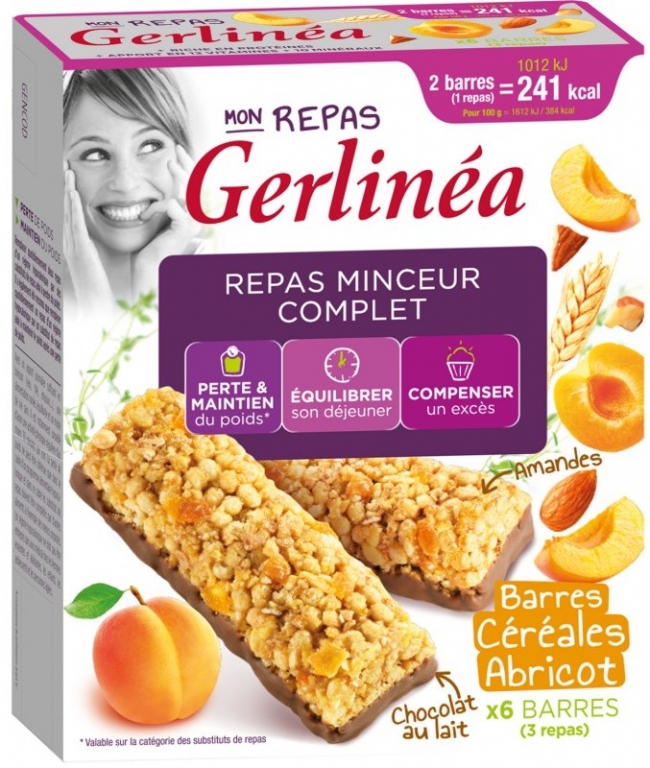 Batoane inlocuire masa cereale caise ciocolata 6x31g - GERLINEA