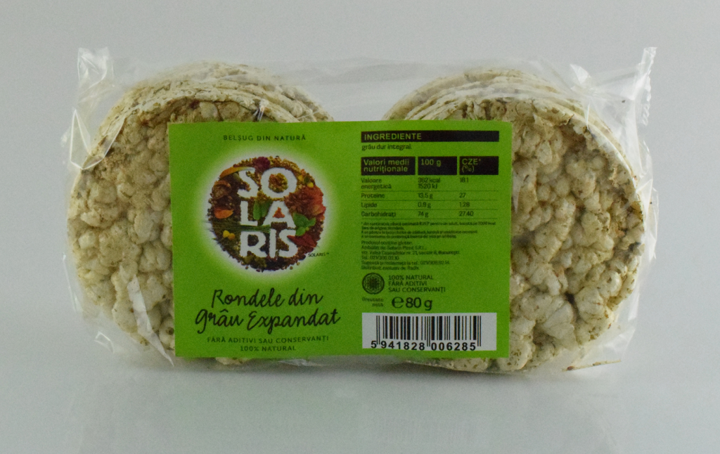 Rondele expandate grau fara sare 80g - SOLARIS