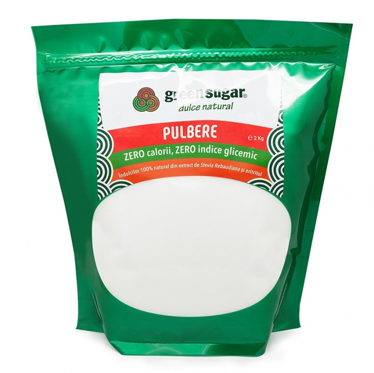 Eritritol stevie indulcitor cristalizat pulbere 2kg - GREEN SUGAR