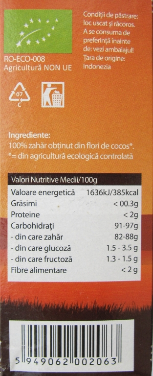 Zahar flori cocos bio 250g - BIO ALL GREEN
