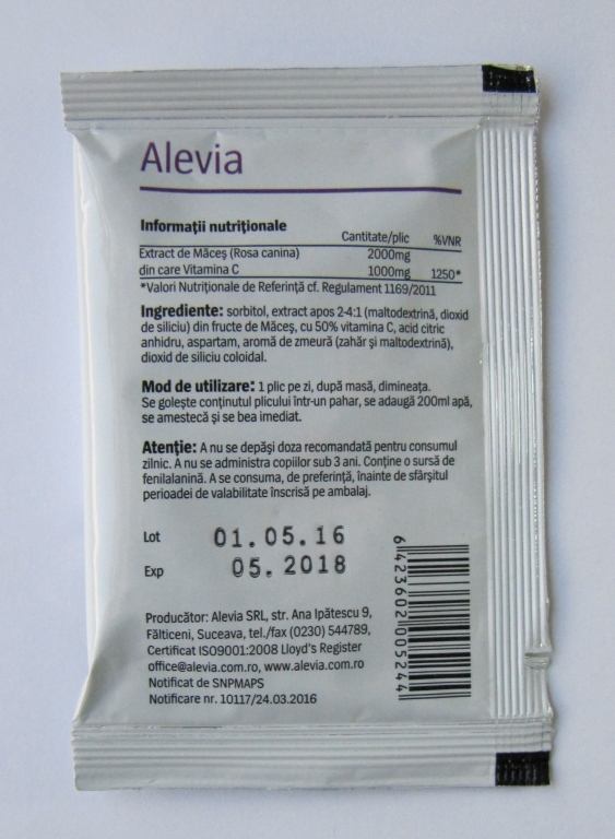 Vitamina C 1000mg [extract macese] solubila 1pl - ALEVIA