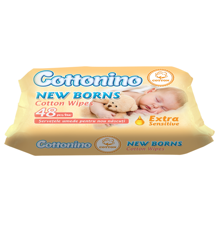 Servetele umede bumbac noi nascuti 48b - COTTONINO