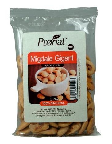 Migdale gigant prajite eco 100g - PRONAT