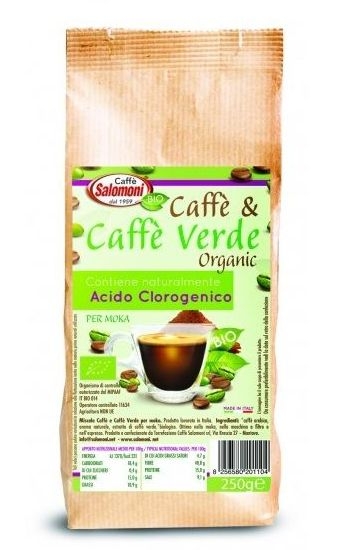 Cafea macinata arabica cu cafea verde eco 250g - SALOMONI