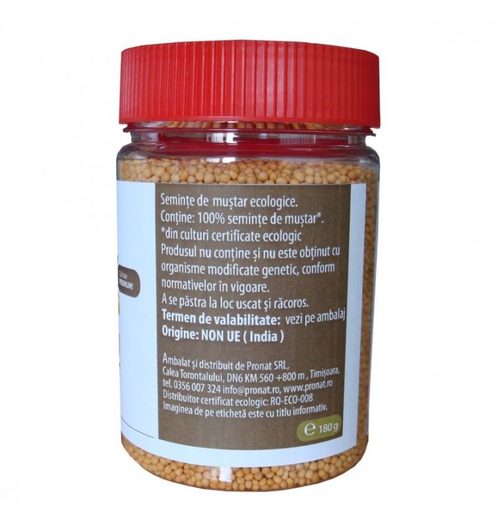 Condiment mustar boabe eco 180g - PRONAT