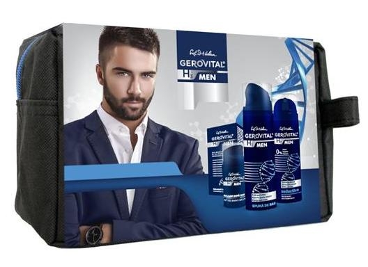 Borseta cadou barbati [balsam dupa ras+spuma ras+deo antiperspirant] 3b - GEROVITAL MEN