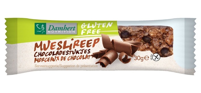 Baton musli ciocolata migdale fara gluten 30g - DAMHERT NUTRITION