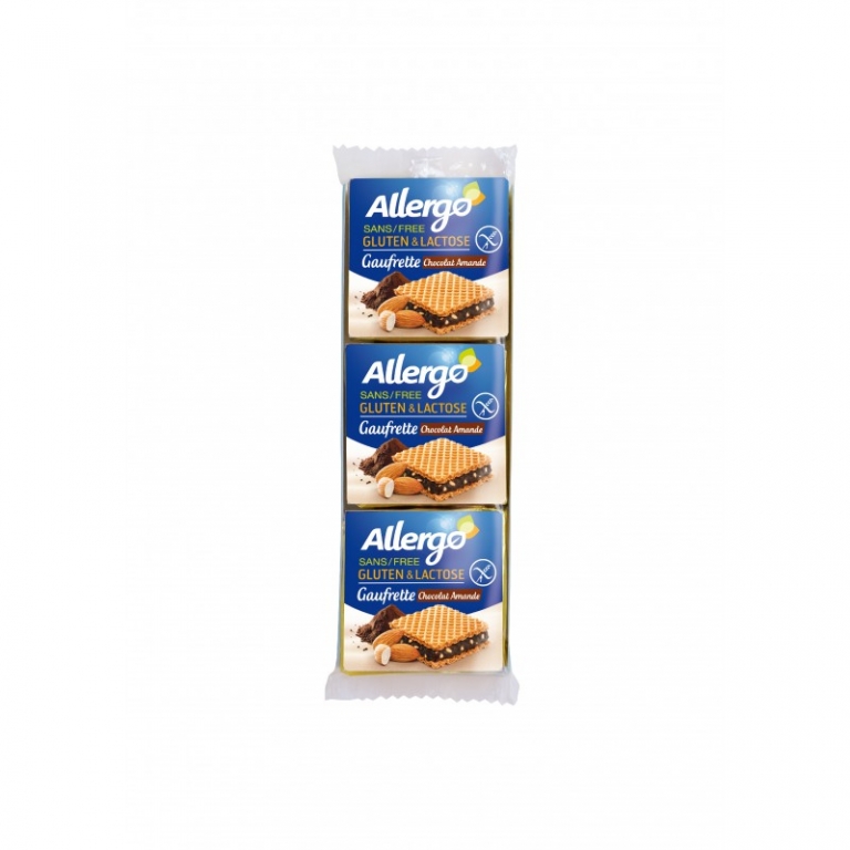Napolitane ciocolata migdale fara gluten 63g - ALLERGO